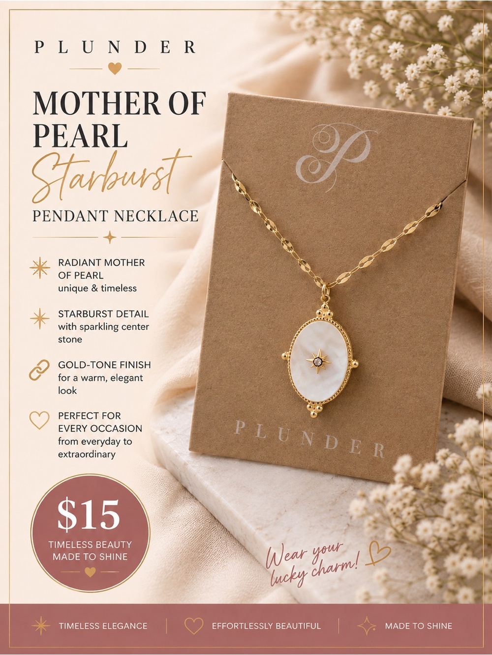 Plunder Gold-Tone Necklace with Crystal CZ limited edition collection